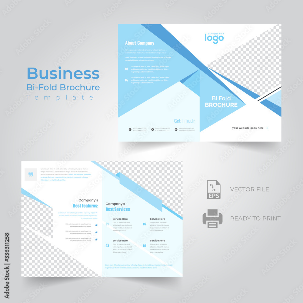 Bi-fold Brochure Template Design.Corporate & Business Concept . Bi-fold Brochure Template Design.Corporate & Business Concept .