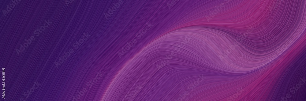 Obraz premium elegant artistic banner with very dark magenta, antique fuchsia and very dark violet colors. fluid curved flowing waves and curves