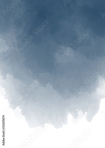 Blue cold gray watercolour Grunge texture in vintage style, light background. Blue abstract Winter background. Abstract color splash.