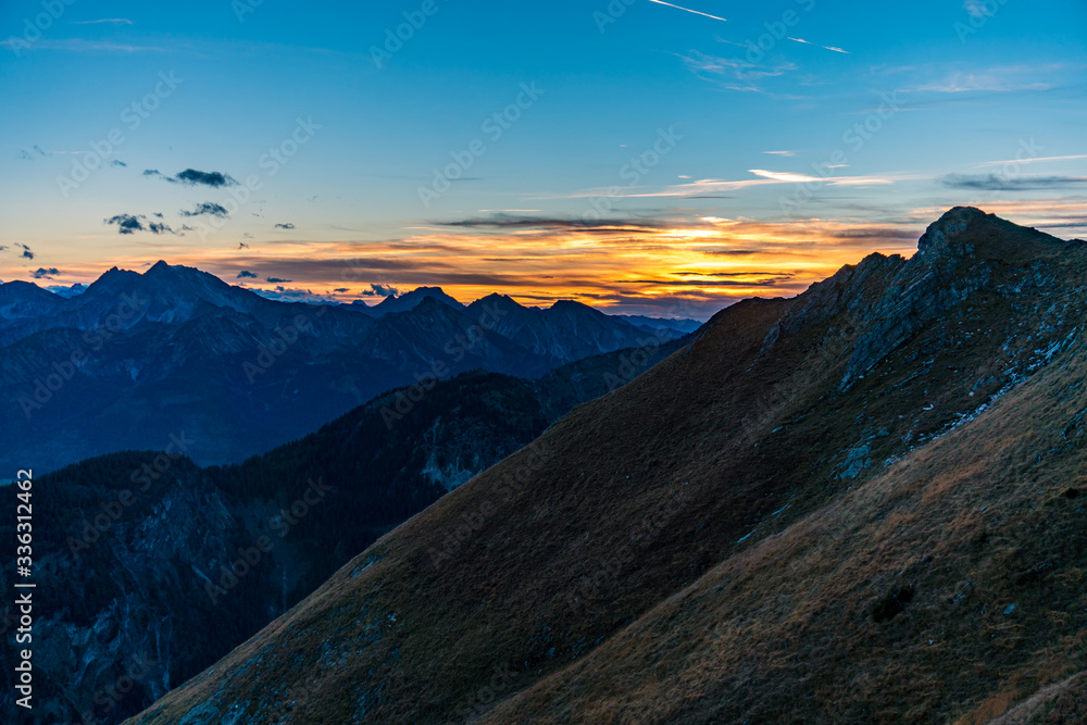 Aggenstein at sunset in the Tannheimer Tal Aggenstein at sunset in the Tannheimer Tal