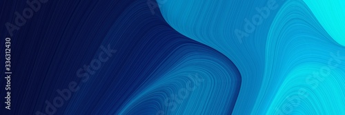 elegant dynamic header design with very dark blue, strong blue and dark turquoise colors. fluid curved flowing waves and curves