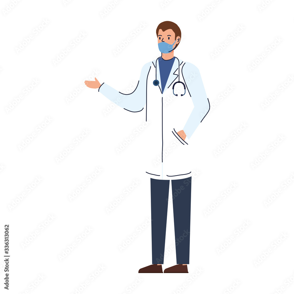 doctor male with face mask isolated icon vector illustration design doctor male with face mask isolated icon vector illustration design