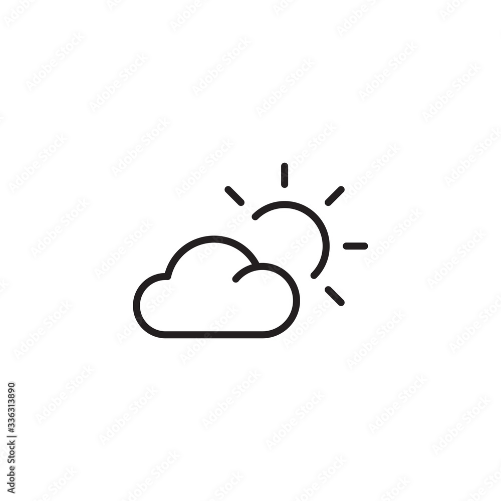 Sun with cloud icon. Weather vector icon. season sign. Trendy Flat style for graphic design, Web site, UI. EPS10. - Vector illustration Sun with cloud icon. Weather vector icon. season sign. Trendy Flat style for graphic design, Web site, UI. EPS10. - Vector illustration