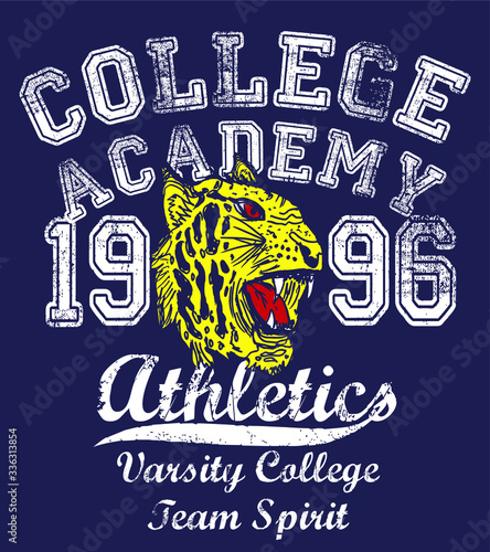 College  jaguar graphic design vector art