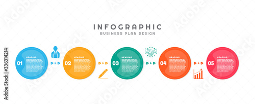 Infographic modern design circle shape art style with icon for business planning