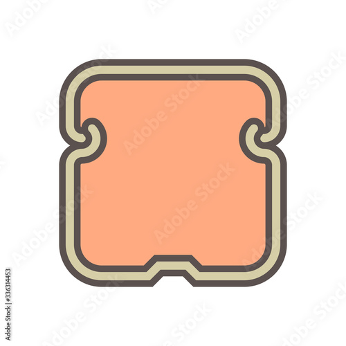 Decorative PVC line pipe cover vector icon. Also called decorative duct, cover guard, tube cover or connecting fitting. Part for air conditioner hvac system to hide refrigeration pipe on external wall