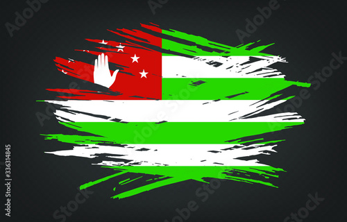 Grunge flag of Abkhazia. Vector illustration of a grunge texture on a transparent background.