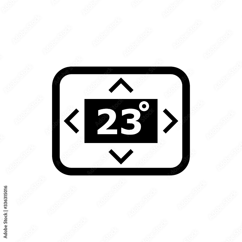 Digital Room Thermostat concept icon or sign isolated on white background Digital Room Thermostat concept icon or sign isolated on white background