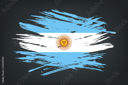 Grunge flag of Argentina. Vector illustration of a grunge texture on a transparent background.