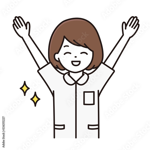 看護師 ナース 万歳 吹き出し イラスト