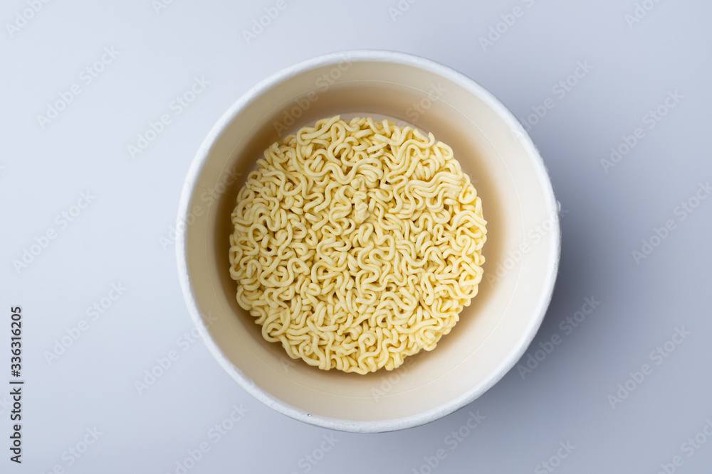 Top view of instant noodles Top view of instant noodles