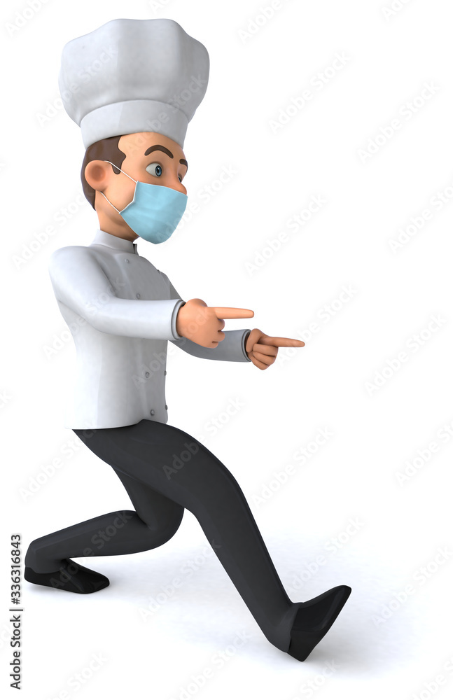 3D illustration of a cartoon character with a mask 3D illustration of a cartoon character with a mask