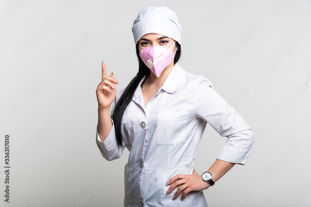 Doctor woman on a light background
Doctor woman on a light background