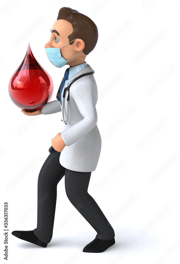 3D illustration of a cartoon character with a mask 3D illustration of a cartoon character with a mask