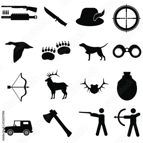 hunting icon vector set. leisure illustration sign collection. wildlife symbol.