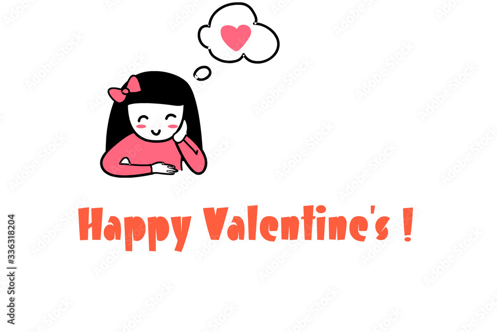 Valentines day postcard. Love and girl. Valentines day postcard. Love and girl.