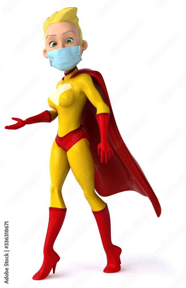 3D Illustration of a superhero with a mask 3D Illustration of a superhero with a mask