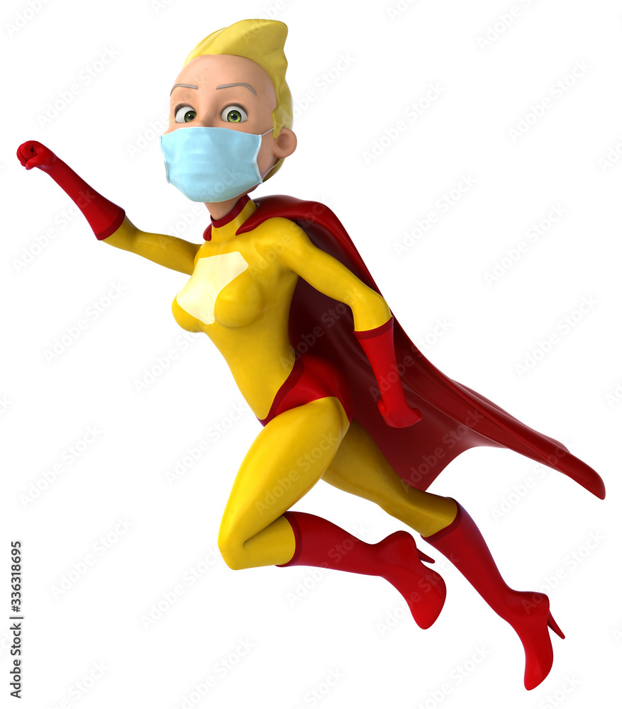 3D Illustration of a superhero with a mask 3D Illustration of a superhero with a mask