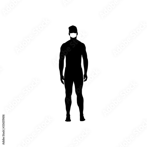 Man in medical mask vector illustration.