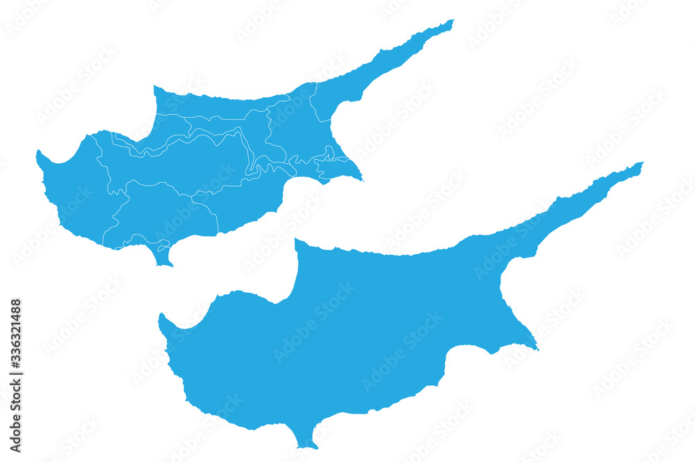 Map - Cyprus Couple Set , Map of Cyprus,Vector illustration eps 10.