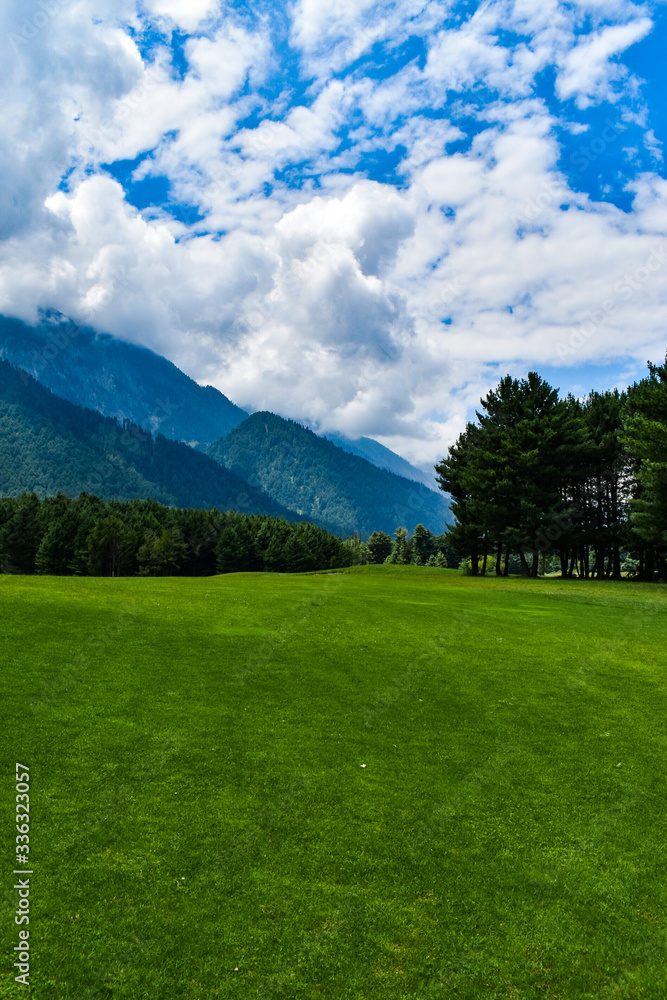 Beautiful view of a Golf Course at Pahalgam Kashmir,India,