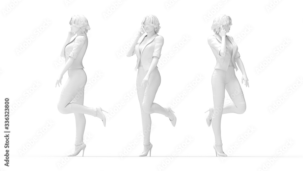 3D rendering of a sexy woman calling leisure mannequin model 3D rendering of a sexy woman calling leisure mannequin model