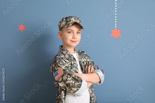 Cute little soldier on colo...