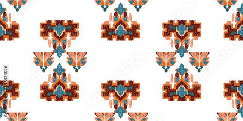 Drapery curves pagan tripe seamless pattern. Indian old surface background. Vector ornament