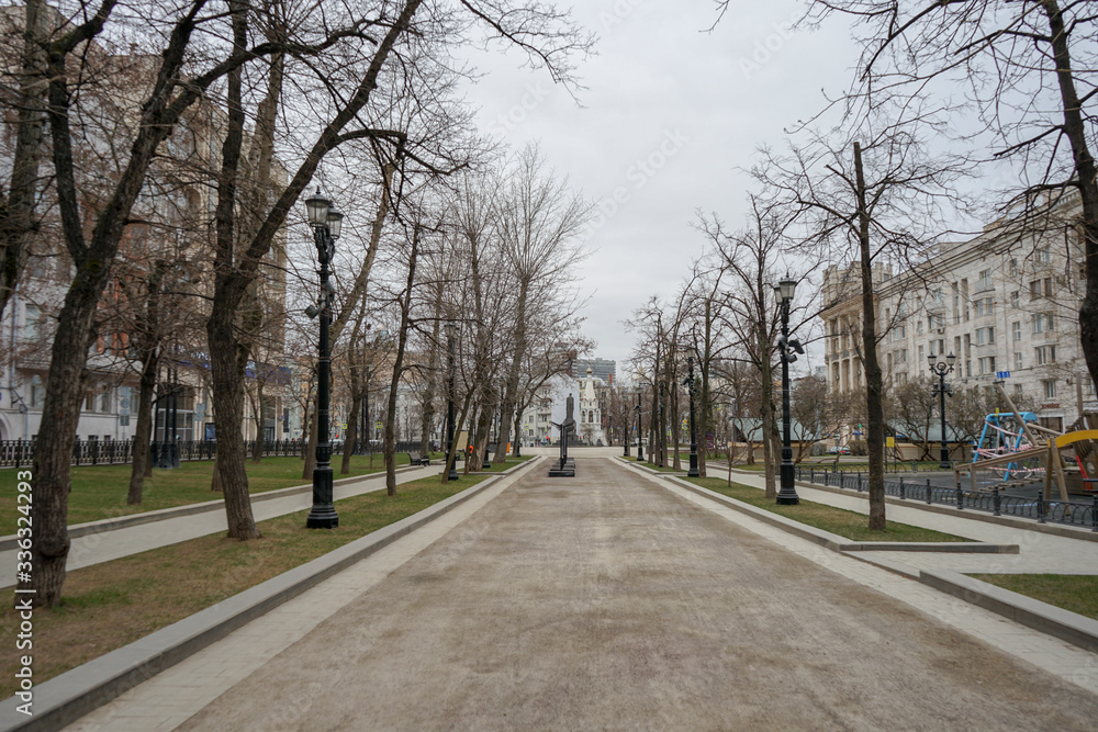 
Empty streets of Moscow. The empty city. Quarantine