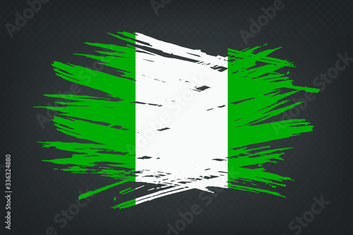 Grunge flag of Nigeria. Vector illustration of a grunge texture on a transparent background.