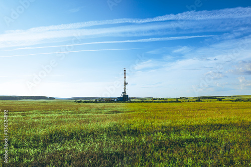 Drilling rig in oil field for drilled into subsurface in order to produced crude
