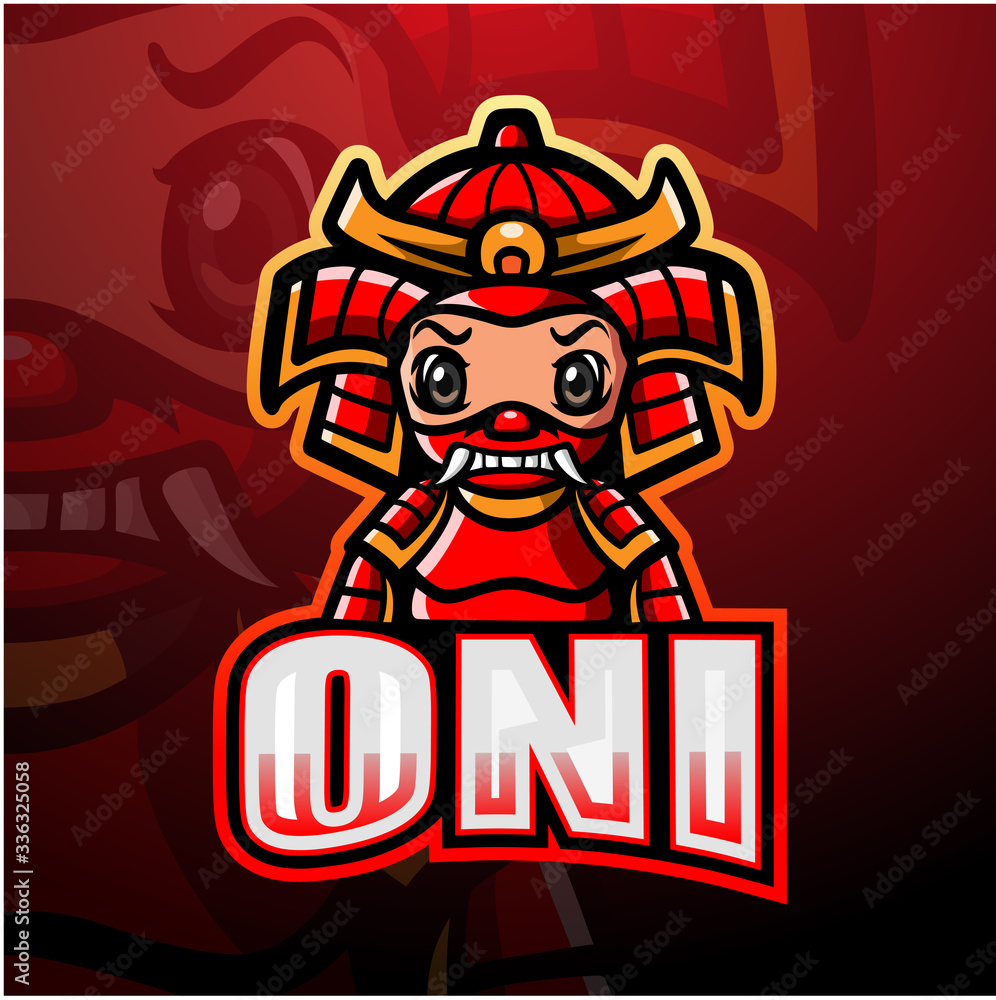 Oni mascot esport logo design