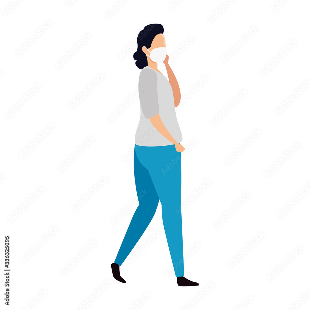 young woman with face mask isolated icon vector illustration design young woman with face mask isolated icon vector illustration design