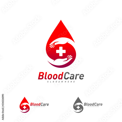 Blood Care logo template vector, Creative Droplet Blood logo design concept