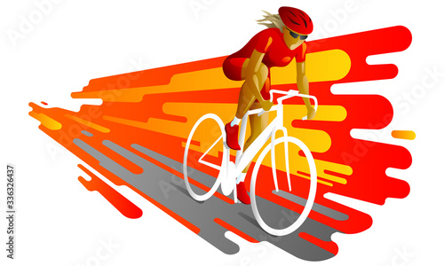 Female athlete riding a bicycle