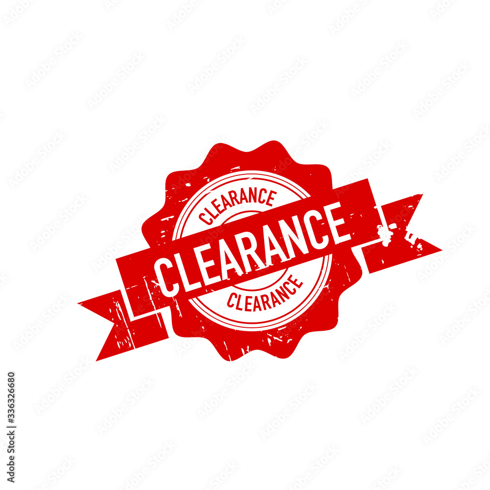 Obraz premium clearance red stamp on white. Vector