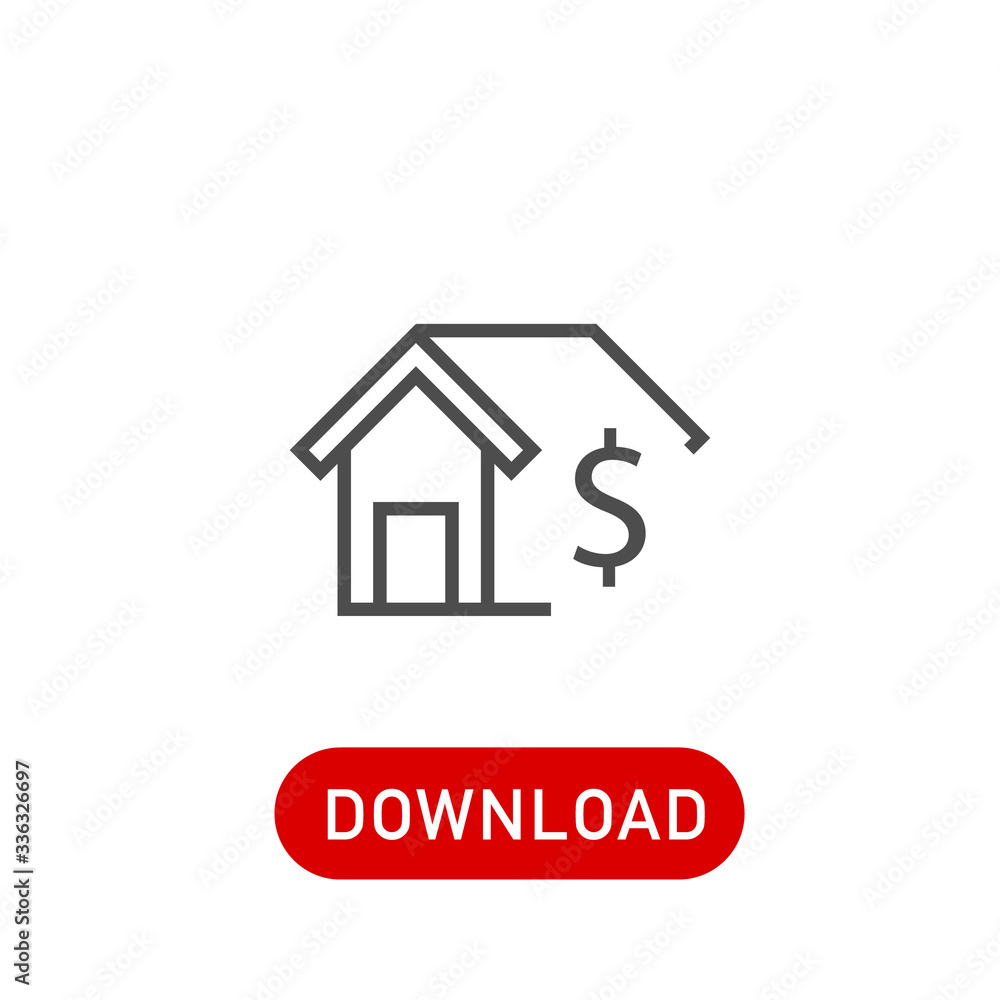 dollar house icon. Vector dollar house icon. Vector