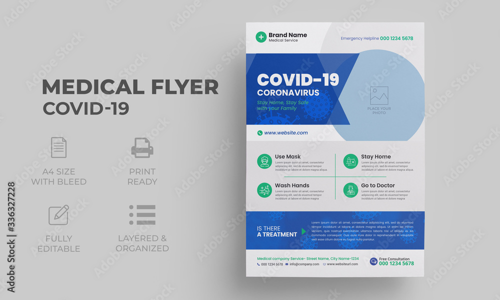 Medical Flyer Template | COVID-19 Coronavirus Campaign Flyer & Poster Design Medical Flyer Template | COVID-19 Coronavirus Campaign Flyer & Poster Design