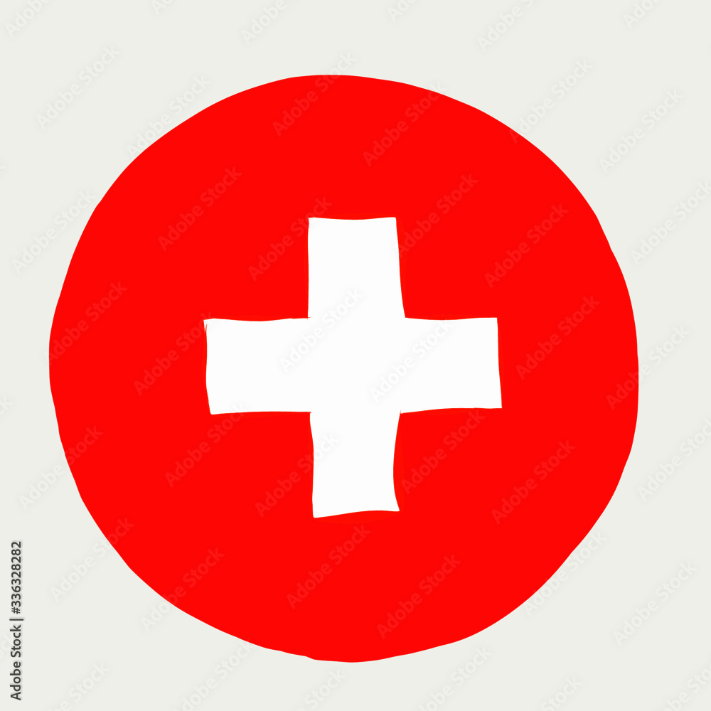 Obraz premium switzerland flag button