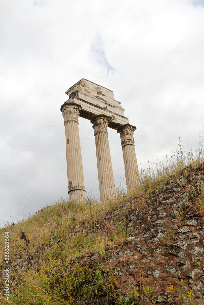 Temple of Castor and Pollux is an ancient temple in the Roman Forum