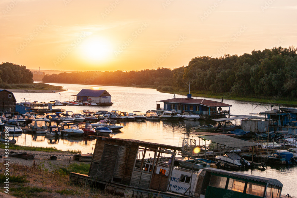 Fototapeta premium boat on the river