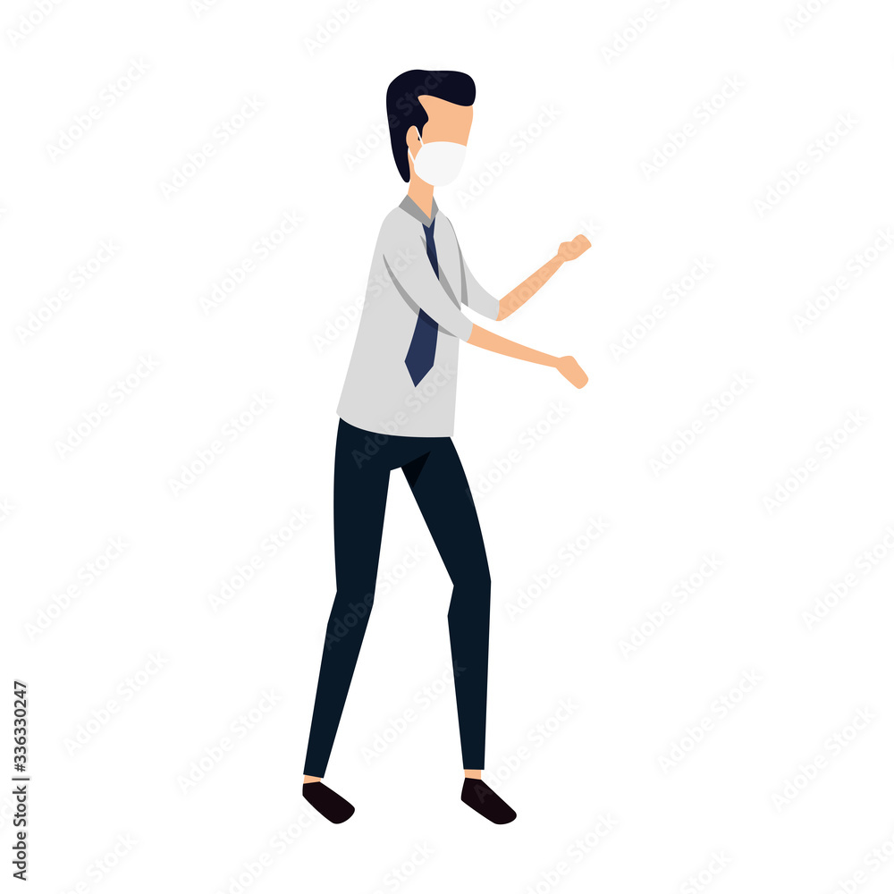 businessman with face mask isolated icon vector illustration design businessman with face mask isolated icon vector illustration design