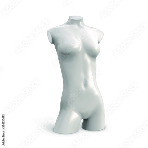 White female mannequin. Torso. Vector illustration.