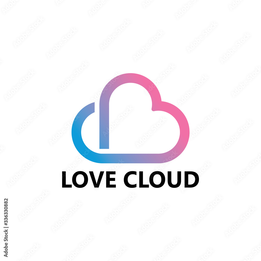 Love Cloud Logo Template Design Love Cloud Logo Template Design
