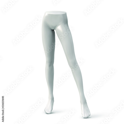 Legs of female mannequin white color. Vector illustration.