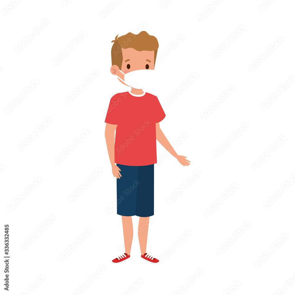 cute boy with face mask isolated icon vector illustration design cute boy with face mask isolated icon vector illustration design