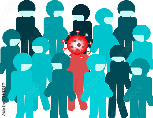 group of people virus can spread to around people. 