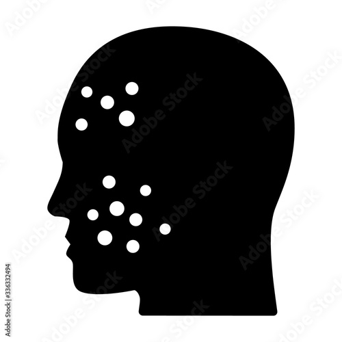 Acne or pimples on face flat vector icon for medical apps and websites