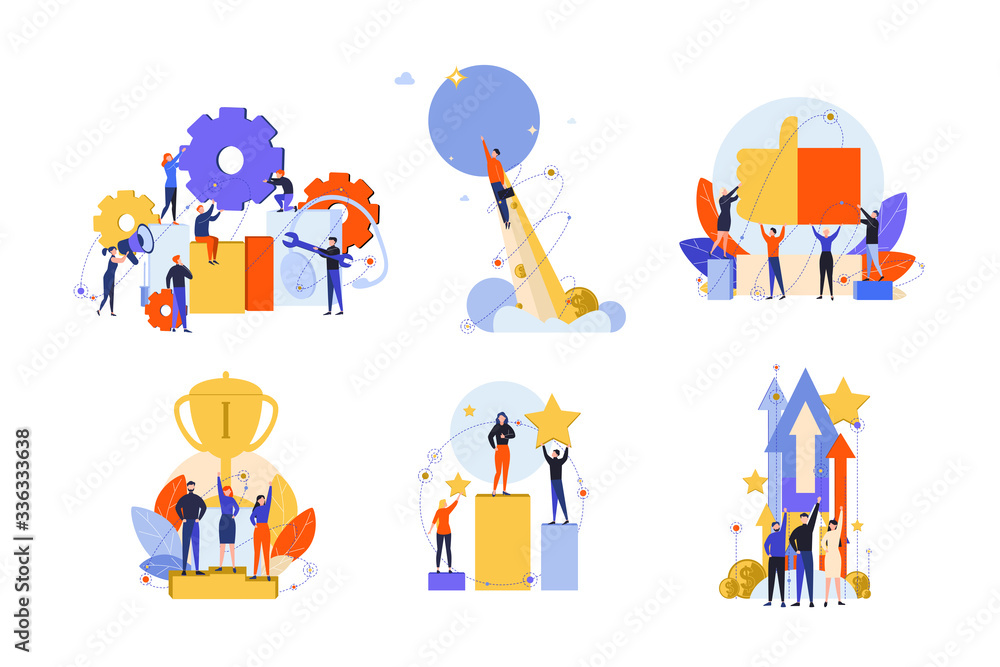 Excellence, success, motivation, achievement, satisfaction, win, innovation set concept Excellence, success, motivation, achievement, satisfaction, win, innovation set concept