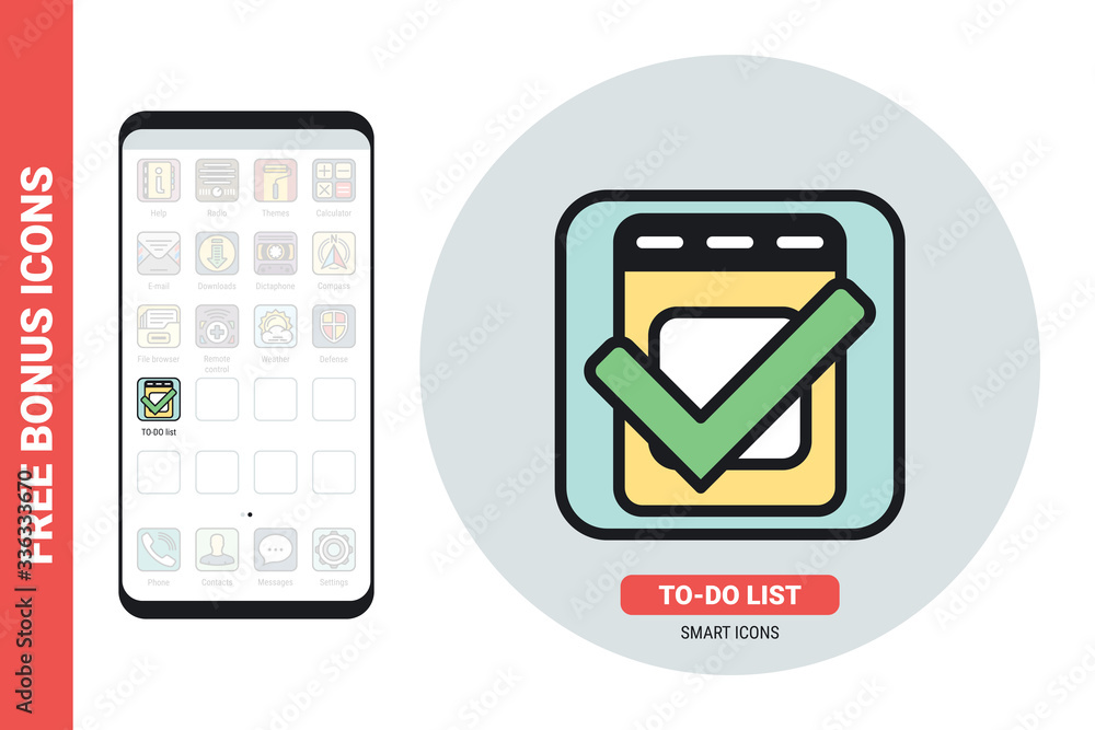 Fotografie To-do list or checklist application icon for smartphone, tablet, laptop or other smart device with mobile interface